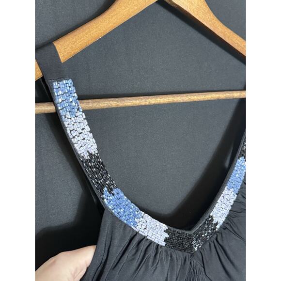 Candie's Midi Dress Black with Beaded Halter Style Front- Retro Y2K- Size Small - Picture 7 of 9